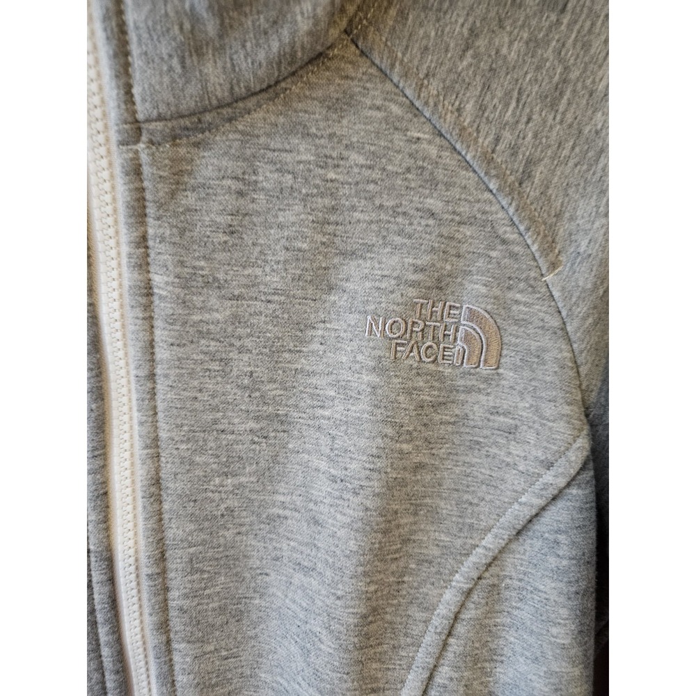 The North Face Women's Small Gray Full Zip Fleece Jacket Tie Waist Mock Neck - Picture 5 of 13